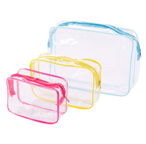 eTya Travel PVC Cosmetic Bags Women Transparent Clear Zipper Makeup Bags Organizer Bath Wash Make Up Toiletry Pouch