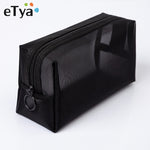 eTya Women Transparent Cosmetic Bag Travel Function Makeup Case Zipper Make Up Organizer Storage Pouch Toiletry Beauty Wash Bag