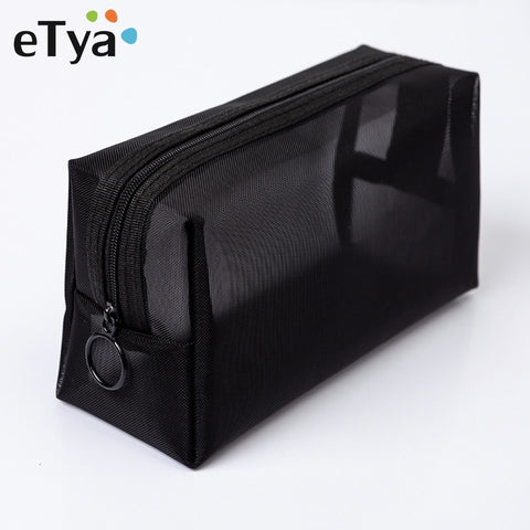 eTya Women Transparent Cosmetic Bag Travel Function Makeup Case Zipper Make Up Organizer Storage Pouch Toiletry Beauty Wash Bag