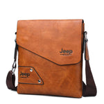 JEEP BULUO Brand Men Leather Bag 2 Piece Set Shoulder Business Casual Messenger Bag Crossbody Male Tote Bags High Quality Casual