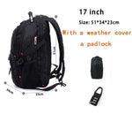 Crossten Swiss Multifunctional 17.3" Laptop Backpack sleeve case bag Waterproof USB Charge Port Schoolbag Hiking Travel bag