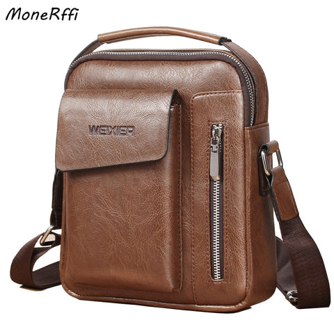 MoneRffi Men Tote Bags Set Fashion Man Vintage Leather Messenger Bag Male Cross Body Shoulder Business Bags For Men bolsas male