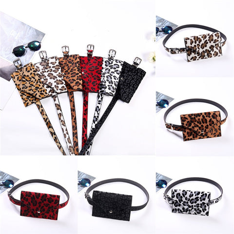 NOENNAME_NULL Womens Ladies Leopard Bum Bag Waist Fanny Pack Holiday Travel Wallet Money Belt