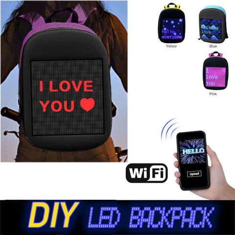 Fashion Waterproof Wifi Version Smart Led Screen Dynamic Backpack Diy Light City Walking Outdoor Climb Bags Advertising Backpa