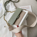 Contrast color Leather Crossbody Bags For Women 2019 Travel Handbag Fashion Simple Shoulder Messenger Bag Ladies Cross Body Bag