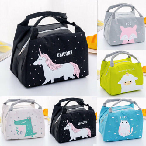 Unicorn Portable Lunch Bag Thermal Insulated Lunch Box Tote Cooler Bag Bento Pouch Lunch Container School Food Storage Bags