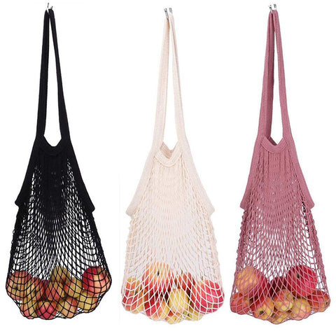 Cotton Mesh Shopping Bag Reusable String Fruit Storage Handbag Totes Women Shopping Mesh Net Shop Grocery Tote Bag 2019 Foldable