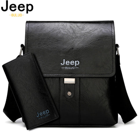 JEEP BULUO Men Shoulder Bag Set Big Brand Crossbody Business Messenger Bags Casual pu Leather For Man Fashion New Hot Salling