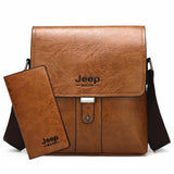 JEEP BULUO Men Shoulder Bag Set Big Brand Crossbody Business Messenger Bags Casual pu Leather For Man Fashion New Hot Salling