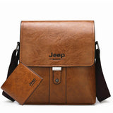 JEEP BULUO Men Shoulder Bag Set Big Brand Crossbody Business Messenger Bags Casual pu Leather For Man Fashion New Hot Salling