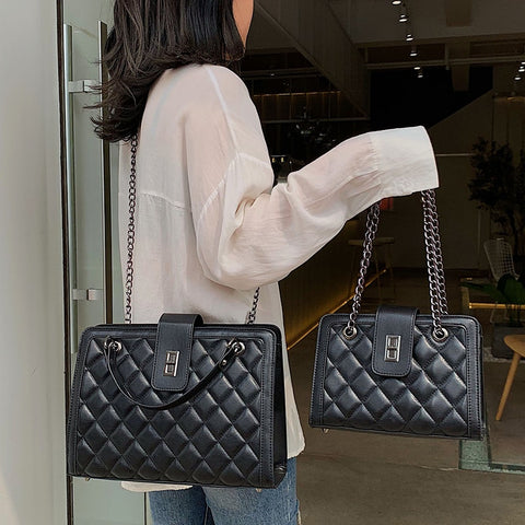 Women Handbag Quilted Bag Set 2019 Leather Tote Chain Designer Luxury Ladies Crossbody Bag Channels High Capacity Famous Bolsa