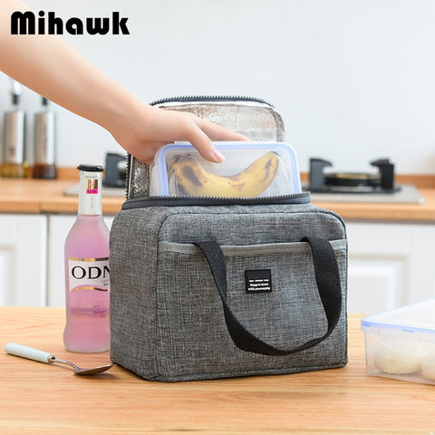 Mihawk Waterproof Insulated Lunch Bags Oxford Travel Necessary Picnic Pouch Unisex Thermal Dinner Box Food Case Accessories Gear
