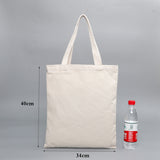 GAWBE Unisex Handbags Custom Canvas Tote Bag Print Text Your Design Grocery Daily Use Reusable Cotton Travel Casual Shopping Bag