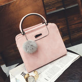 WENYUJH Women Handbags Satchel PU Leather Women Handbags Tote Purse Iron Medal Shoulder Bag With Hairball 2019 New Fashion