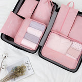 2019 High quality 7PCS/set Travel Bag Set Women Men Luggage Organizer for Clothes Shoe Waterproof Packing Cube Portable Clothing