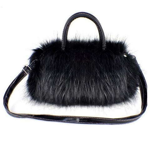 Hot Selling Girls Lady Fashion PU Leather & Faux Fur Handbag Shoulder Bag  -B5