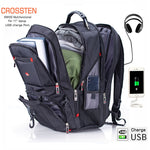 Crossten Swiss Multifunctional 17.3" Laptop Backpack sleeve case bag Waterproof USB Charge Port Schoolbag Hiking Travel bag