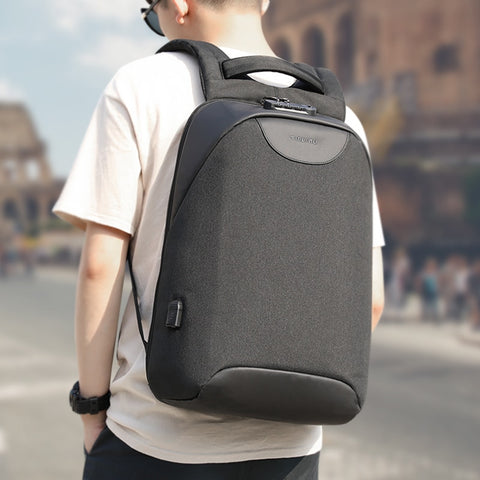 No Key Anti theft TSA Lock Fashion Men Backpacks 15.6inch USB Charging Laptop Male Mochila 18L College School Backpack for Boys