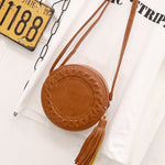 Woman Round Casual Shoulder Bag Female Adjustable Braided Tassel Small Round Bag Lady Versatile Funny Bag Bolsa Feminina 2019