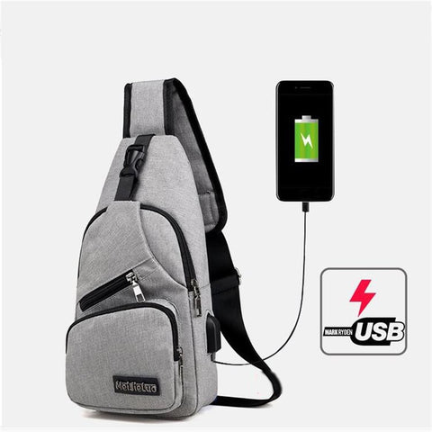 Men Messengers Bag Male Shoulder Bag USB Charging Crossbody Bags Men Anti Theft Chest Packs School Short Trip Bag