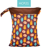 Happy Flute 1PC Reusable Waterproof Fashion Prints Wet Dry Diaper Bag Double Pocket Cloth Handle Wetbags 30*40CM Wholesale