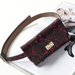 2019Fashion Trend Snake Serpentine Women Button Waist Bag Pack Fanny Leather Snake Skin Waist Belt 5Colors Талия пакет Droppship