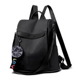 Waterproof Casual Women Backpack Purse Anti-theft Rucksack Mochila Hairball Lightweight School Shoulder Bag for Teenagers Girls