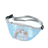 New Women Girls Unicorn Waist Fanny Pack Belt Bag Chest Pouch Hip Bum Bag Small Purse Paillette Crossbody Gift Wallet Travelling