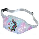 New Women Girls Unicorn Waist Fanny Pack Belt Bag Chest Pouch Hip Bum Bag Small Purse Paillette Crossbody Gift Wallet Travelling