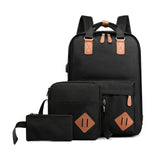 3pcs/sets (backpack+shoulder bag+coin bag) unisex backpacks men daypacks women bagpacks 15.6 inch laptop shoulder school bags