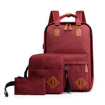 3pcs/sets (backpack+shoulder bag+coin bag) unisex backpacks men daypacks women bagpacks 15.6 inch laptop shoulder school bags