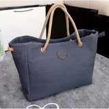 HOBBAGGO Fashion Women Handbag Solid Color Big Canvas Bag Design Classical Package Ladies Casual Over Shoulder Bags  88