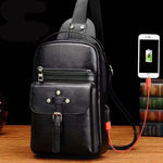 1PCS  Retro Chest Bag Men's Casual Backpack Men's Shoulder Bag Messenger Bag Men's Zipper Bag