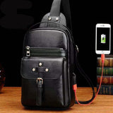 1PCS  Retro Chest Bag Men's Casual Backpack Men's Shoulder Bag Messenger Bag Men's Zipper Bag