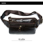 Men Crossbody dark brown Daily Chest Bag High Quality Large Capacity Split Leather Shoulder Sling Bag For iPad New