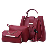 LITTHING 4pcs Woman Bag Set Fashion Female Purse and Handbag Four-Piece Shoulder Bag Tote Messenger Purse Bag Drop Shipping