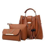 LITTHING 4pcs Woman Bag Set Fashion Female Purse and Handbag Four-Piece Shoulder Bag Tote Messenger Purse Bag Drop Shipping