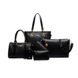 6PCS/Set Pu Handbag Women Composite Bag Female Large Capacity Tote Bag Fashion Shoulder Crossbody Bag Small Purse Bolsa Feminina
