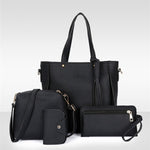 6PCS/Set Pu Handbag Women Composite Bag Female Large Capacity Tote Bag Fashion Shoulder Crossbody Bag Small Purse Bolsa Feminina