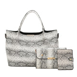 New 3pcs/Set Women Composite Bags High Quality Ladies Snake Pattern Handbags Female PU Leather Shoulder Messenger Bags Tote Bag