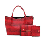 New 3pcs/Set Women Composite Bags High Quality Ladies Snake Pattern Handbags Female PU Leather Shoulder Messenger Bags Tote Bag