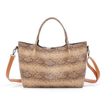 New 3pcs/Set Women Composite Bags High Quality Ladies Snake Pattern Handbags Female PU Leather Shoulder Messenger Bags Tote Bag