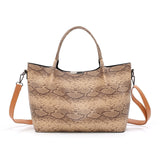 New 3pcs/Set Women Composite Bags High Quality Ladies Snake Pattern Handbags Female PU Leather Shoulder Messenger Bags Tote Bag