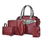Luxury Handbags Vintage 4 Piece/set Women Bag Designer Classic Top Handle Bag Ladies Leather Shoulder Messenger Bag Clutch Purse