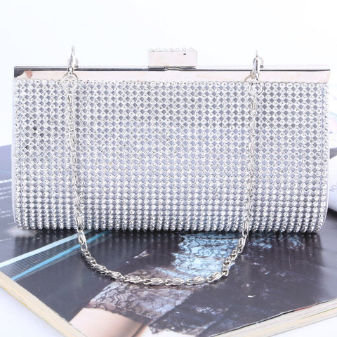 Cross Border Europe And America Hot Selling Evening Bag Entirely Handmade Evening Bag Diamond Set Clutch Man-made Diamond Formal