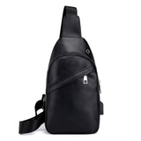 Ruil Leather USB Charging Set Man Messenger Bag With Wallet Headphone Hole Large Capacity Casual Travel Man Chest Bag