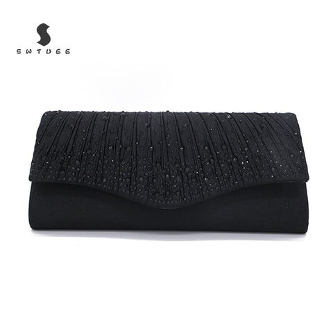 Ladies Satin Clutches Evening Bags Bling Handbags Wedding Party Purse Envelope Fashion Womens Bags Wallet Clutch Bags Hot