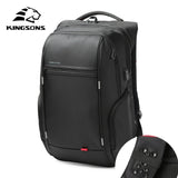 Kingsons 15"17"  Laptop Backpack External USB Charge Computer Backpacks Anti-theft Waterproof Bags for Men Women