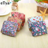 Women Coin Purse Cute Flower Printing Ladies Small Wallet Pocket Headset Line Pouch Credit Card Holder Lipstick Bag Girl Gift