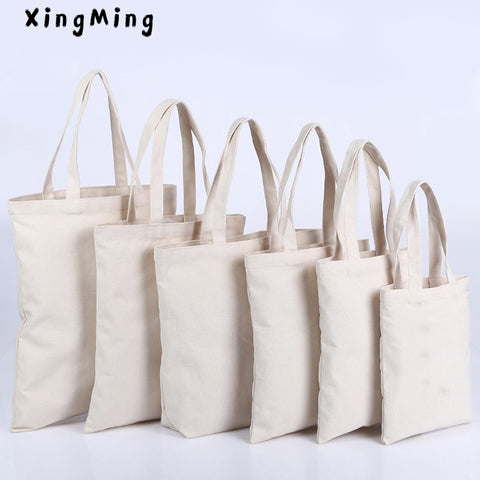 XINGMING High-Quality Women Men Handbags Canvas Tote bags Reusable Cotton grocery High capacity Shopping Bag